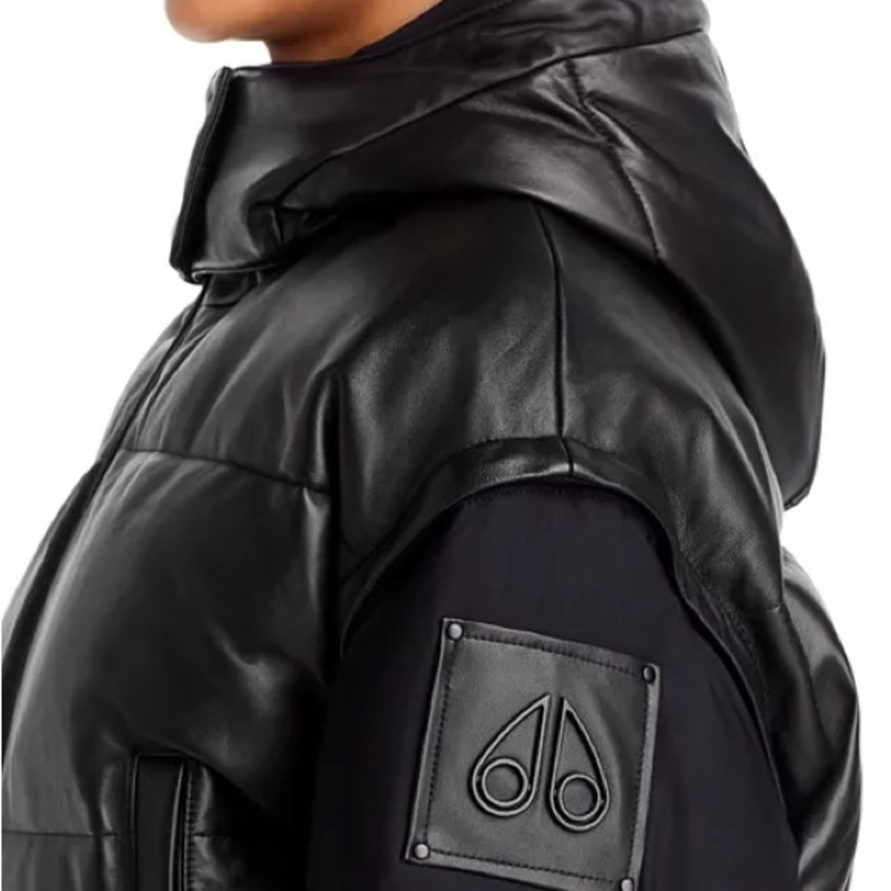 Moose Knuckles Black Puffer Jacket with Hood